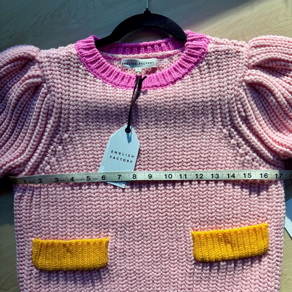 English Factory Pink Multicolor Chunky Knit Sweater - Picture 8 of 10